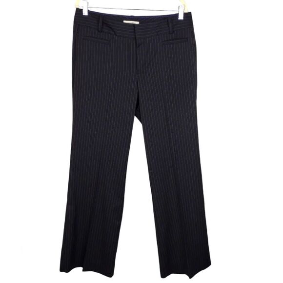 Dockers Pinstriped Black Dress Pants Size 10 Wide Leg Flare - Picture 1 of 15